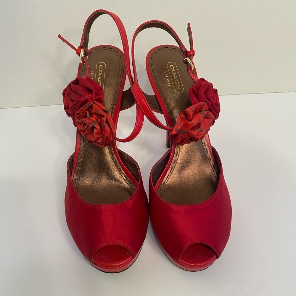 Coach Addysen Ruby Red Heels 9.5 - Picture 2 of 7